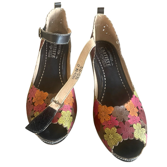 L'ARTISTE Spring Step Avnia Size 42 Multicolor Leather Autumn Leaves Sandals NEW - Picture 5 of 10